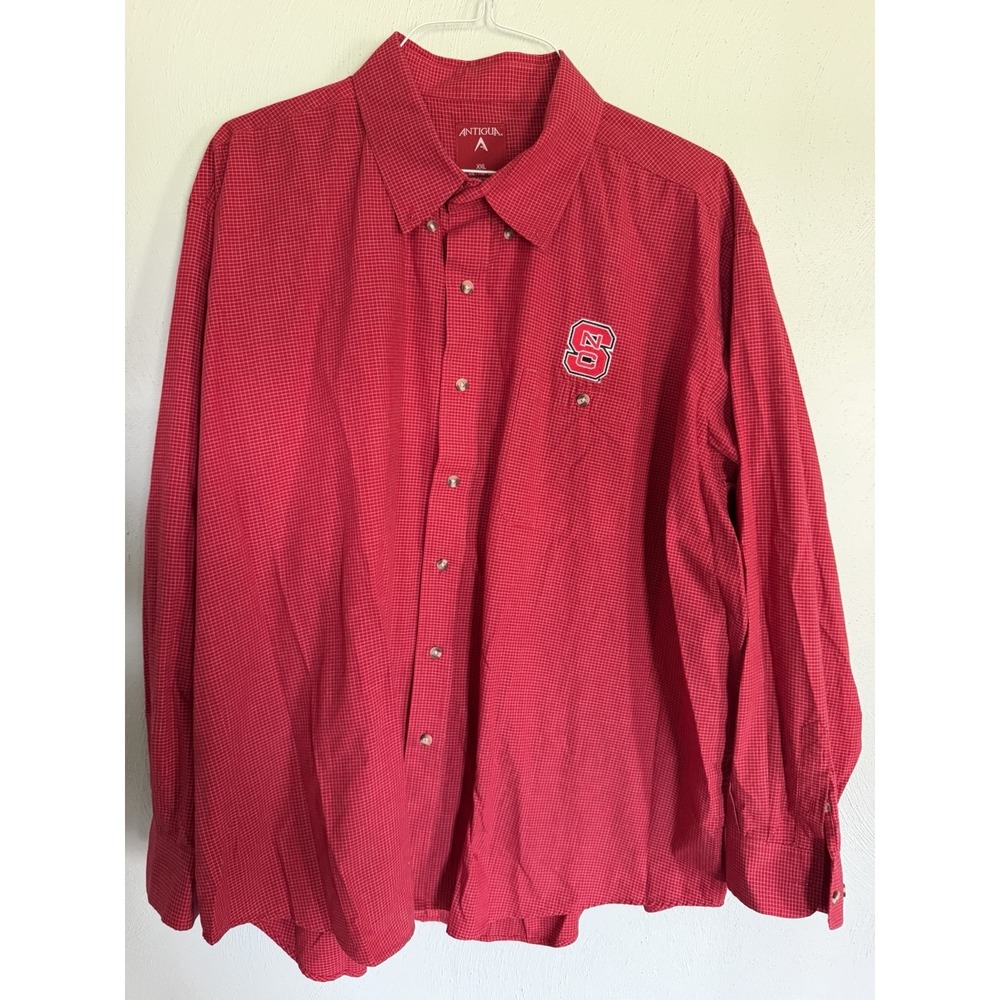Antigua embroidered NC State Wolfpack Button Up Collared Shirt Sz 2XL